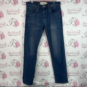 Tailor Vintage pants denim Men's Dark Blue Slim Straight Jeans